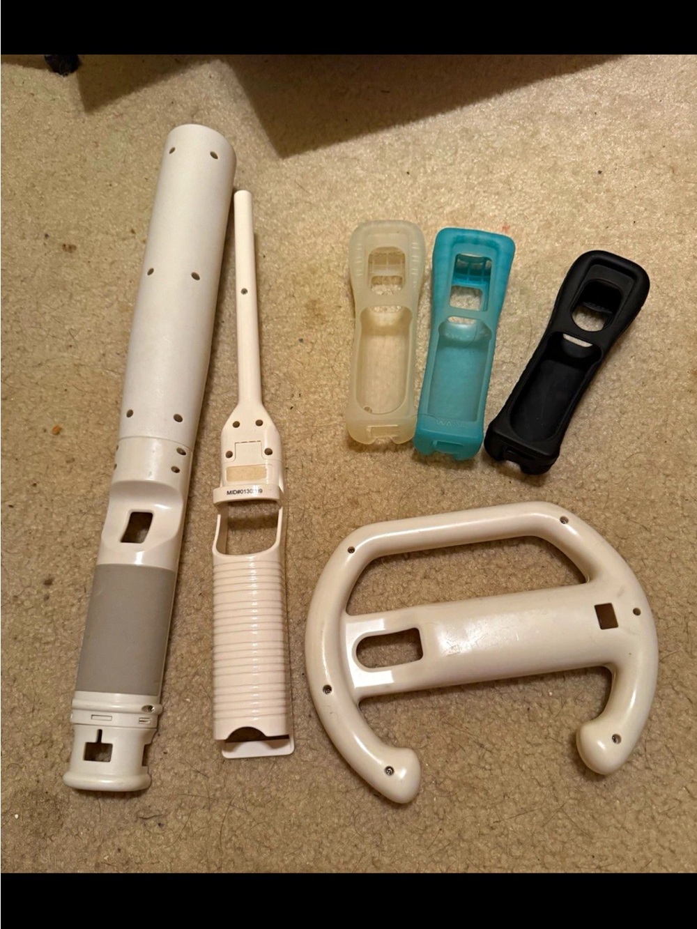 Nintendo Wii Remote Set: Wheel, White Shell Parts + Clear/Blue/Black Jackets